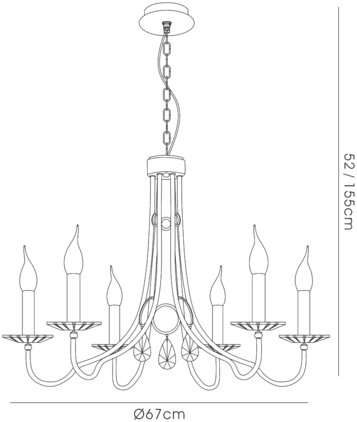 Danya Crystal Ceiling Lights Diyas Multi Arm Crystal Fittings